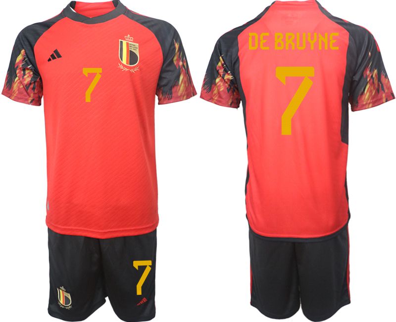 Men 2022 World Cup National Team Belgium home red #7 Soccer Jerseys